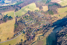 Aerial photograpy of Holiday home settlement Unter-Ostern at Formbach in the district Unter-Ostern in Reichelsheim in the state Hesse, Germany