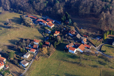 Aerial view of Fjord Horse Farm Eitenmüller in the district Rohrbach in Reichelsheim in the state Hesse, Germany