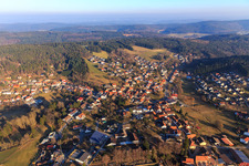 View of the Odenwald from the west in the district Hammelbach in Grasellenbach in the state Hesse, Germany