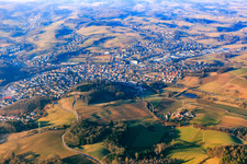 View of the Odenwald from the southeast in Mörlenbach in the state Hesse, Germany