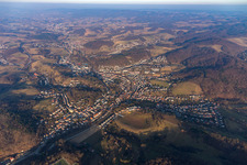 Aerial view of Birkenau in the state Hesse, Germany