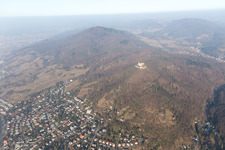 Aerial view of District Auerbach in Bensheim in the state Hesse, Germany