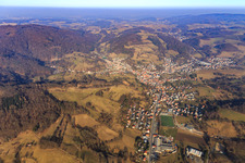Aerial view of View of the Odenwald from the southwest in the district Reichenbach in Lautertal in the state Hesse, Germany