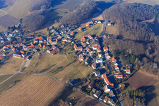 Village view in the Odenwald from the south in the district Böllstein in Brombachtal in the state Hesse, Germany