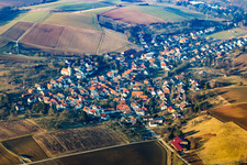 Aerial view of Village - View in the district Wiebelsbach in Groß-Umstadt in the state Hesse, Germany