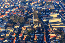 Aerial view of Chapel of Grace Dieburg, Correctional Facility Dieburg and St. Mary's School in Dieburg in the state Hesse, Germany