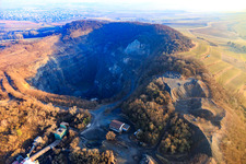 Aerial photograpy of Quarry of Odenwälder Hartstein-Industrie GmbH and MHI Naturstein GmbH in Roßdorf in the state Hesse, Germany