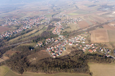 Riedseltz in the state Bas-Rhin, France from above