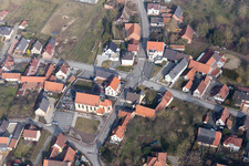 Oberlauterbach in the state Bas-Rhin, France seen from above