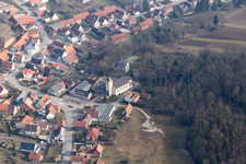 Neewiller-près-Lauterbourg in the state Bas-Rhin, France from a drone