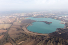 Lauterbourg in the state Bas-Rhin, France viewn from the air
