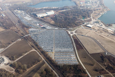 Drone image of Lauterbourg in the state Bas-Rhin, France