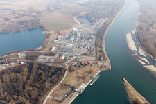 Lauterbourg in the state Bas-Rhin, France from a drone