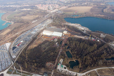 Aerial photograpy of Lauterbourg in the state Bas-Rhin, France