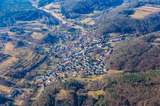 Aerial view of Silz in the state Rhineland-Palatinate, Germany