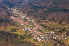 Overview of the Palatinate Forest from the south in Eußerthal in the state Rhineland-Palatinate, Germany