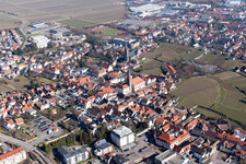 Town View of the streets and houses of the residential areas in Edenkoben in the state Rhineland-Palatinate