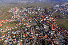 City overview from the south in Edenkoben in the state Rhineland-Palatinate, Germany