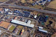 Industrial area Industriering with recycling center of Remondis GmbH in Venningen in the state Rhineland-Palatinate, Germany