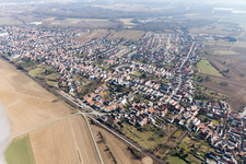 District Heiligenstein in Römerberg in the state Rhineland-Palatinate, Germany from above