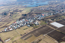 District Oberhausen in Oberhausen-Rheinhausen in the state Baden-Wuerttemberg, Germany from above