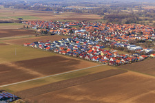 New development area Brotäcker / Ahornweg from the southeast in Steinweiler in the state Rhineland-Palatinate, Germany