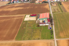 Equestrian center Fohlenhof in Steinweiler in the state Rhineland-Palatinate, Germany out of the air