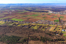 Saarstraße and Am Höhenweg from the southeast in Kandel in the state Rhineland-Palatinate, Germany