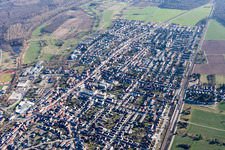 Main Street in the district Blankenloch in Stutensee in the state Baden-Wuerttemberg, Germany out of the air