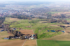 Aerial view of Golf Club Bruchsal eV in Bruchsal in the state Baden-Wuerttemberg, Germany