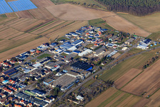 Industrial area Industriestraße with LINHARDT Hambrücken GmbH from the southwest in Hambrücken in the state Baden-Wuerttemberg, Germany