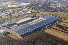 Goodyear Dunlop Tyres Germany in Philippsburg in the state Baden-Wuerttemberg, Germany from the plane