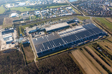 Bird's eye view of Goodyear Dunlop Tyres Germany in Philippsburg in the state Baden-Wuerttemberg, Germany