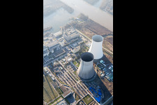 Philippsburg in the state Baden-Wuerttemberg, Germany viewn from the air