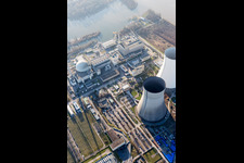 Drone recording of Philippsburg in the state Baden-Wuerttemberg, Germany