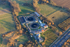 Edenkoben sewage treatment plant beyond the A65 in Venningen in the state Rhineland-Palatinate, Germany