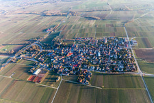 Village - view on the edge of agricultural fields and farmland in Walsheim in the state Rhineland-Palatinate, Germany