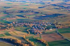 Village view in the evening from the north in Oberhausen in the state Rhineland-Palatinate, Germany