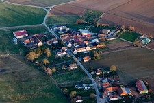 District Deutschhof in Kapellen-Drusweiler in the state Rhineland-Palatinate, Germany seen from above