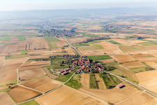 Rittershoffen in the state Bas-Rhin, France viewn from the air