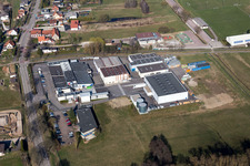 Building and production halls on the premises of the brewery H.B. Fuller Adhesives France in Surbourg in Grand Est, France