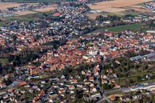Oblique view of Niedermodern in the state Bas-Rhin, France