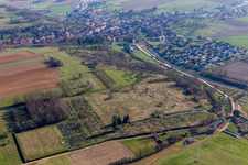Grave rows on the grounds of the cemetery in Ettendorf in Grand Est, France