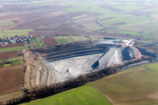 Site and tailings area of the gravel mining in Lixhausen in Grand Est, France
