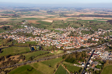 Aerial view of Village view in Dettwiller in the state Bas-Rhin, France