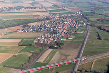 Dettwiller in the state Bas-Rhin, France from above