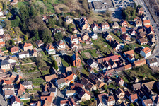 Aerial view of Hochfelden in the state Bas-Rhin, France