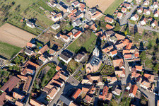 Aerial photograpy of Schwindratzheim in the state Bas-Rhin, France