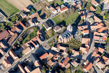 Oblique view of Schwindratzheim in the state Bas-Rhin, France