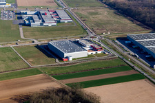 Mommenheim in the state Bas-Rhin, France from above